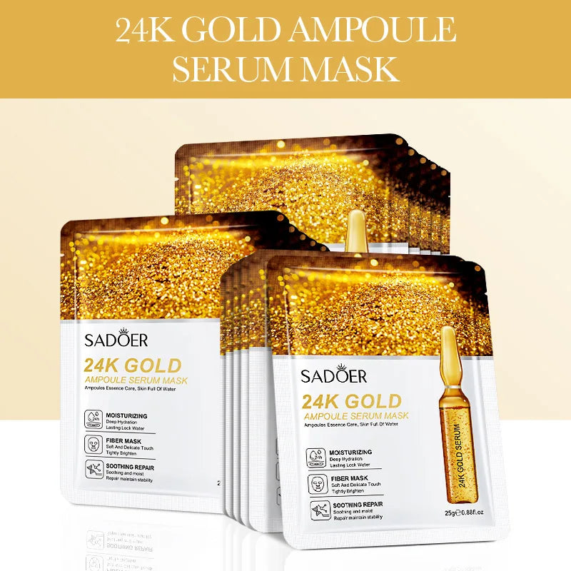 4K Gold Hyaluronic Acid Face Mask Set